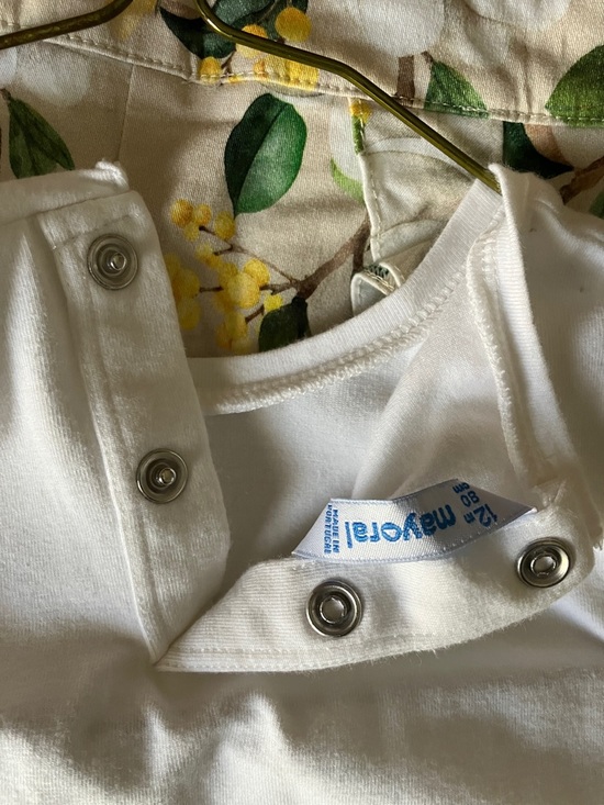 Mayoral 12 month toddler/baby White & Yellow Floral Matching Set - Picture 5 of 9